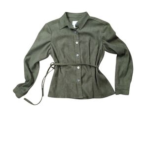 David Warren green suede button down size 6